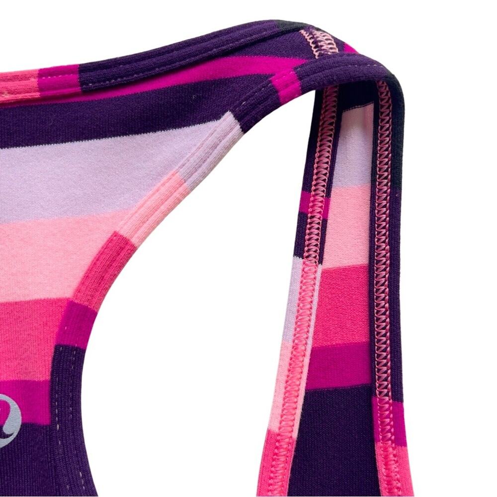 Lululemon Athletica Cool Racerback Tank Stripe Bleached Coral Pink Purple Black - Picture 10 of 16